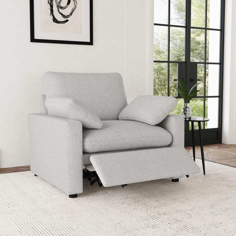 Collins - Upholstered Power Recliner Chair - Gray Reclining Chair modern furniture Contempo Furniture