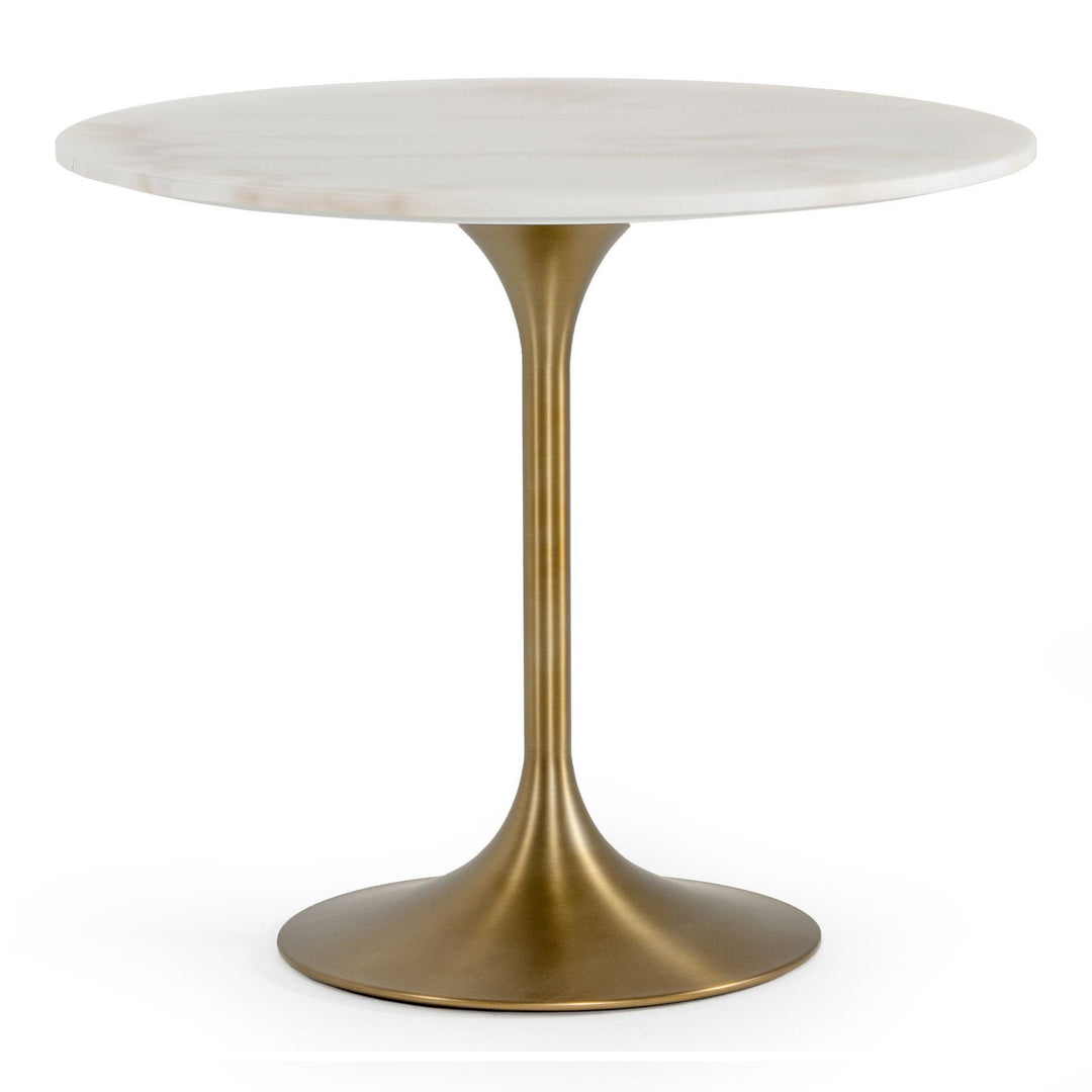 Collins - Glam White Marble & Gold Dining Table
