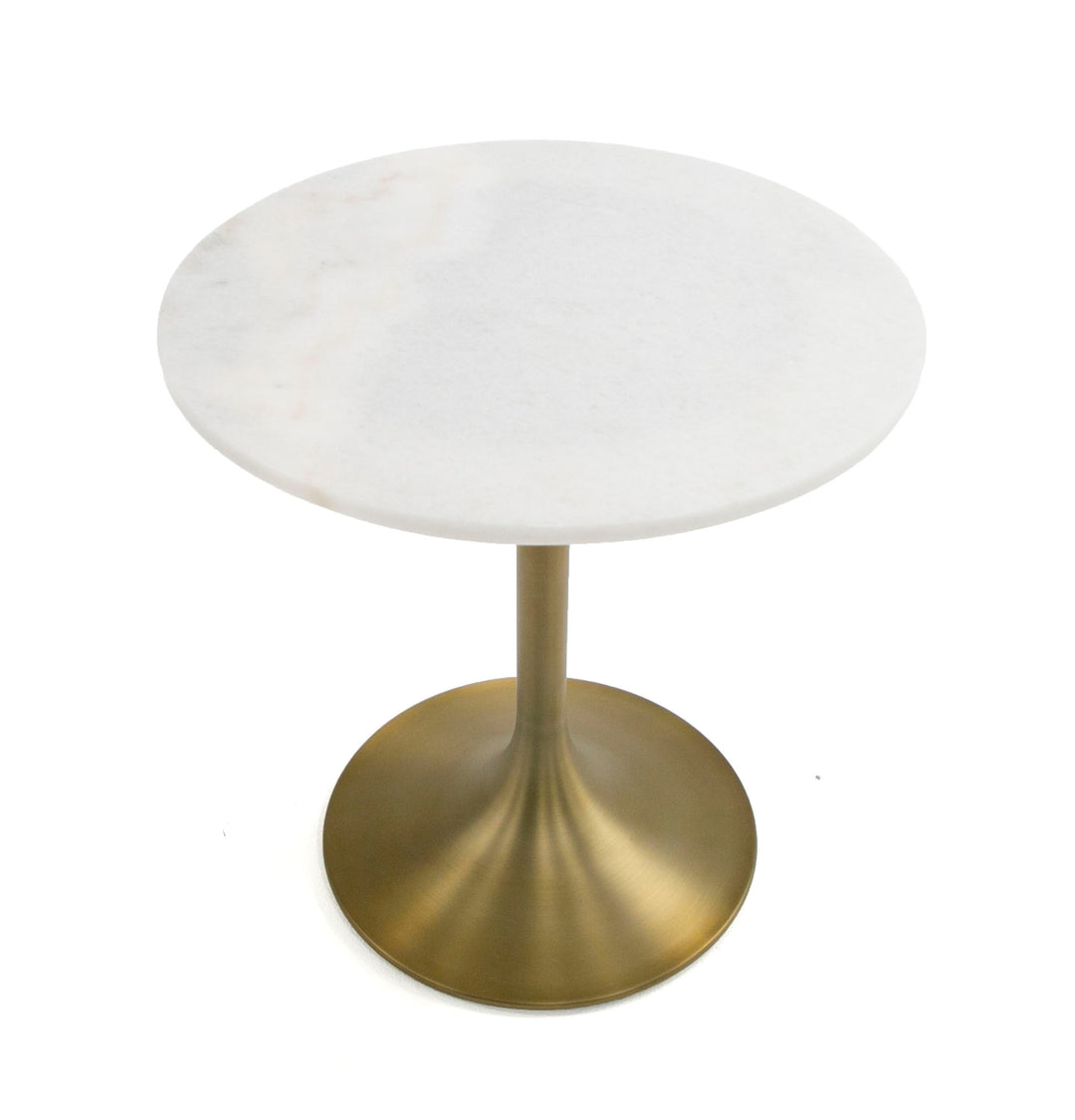 Collins  Glam White Marble & Gold End Table