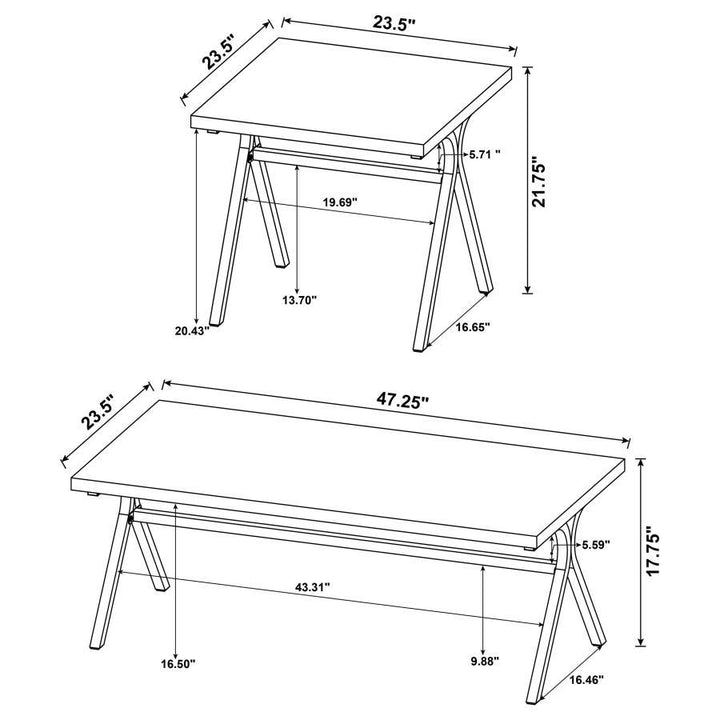 Colmar - 3 Piece Engineered Wood Coffee Table Set - Golden Oak Table Set modern furniture Contempo Furniture