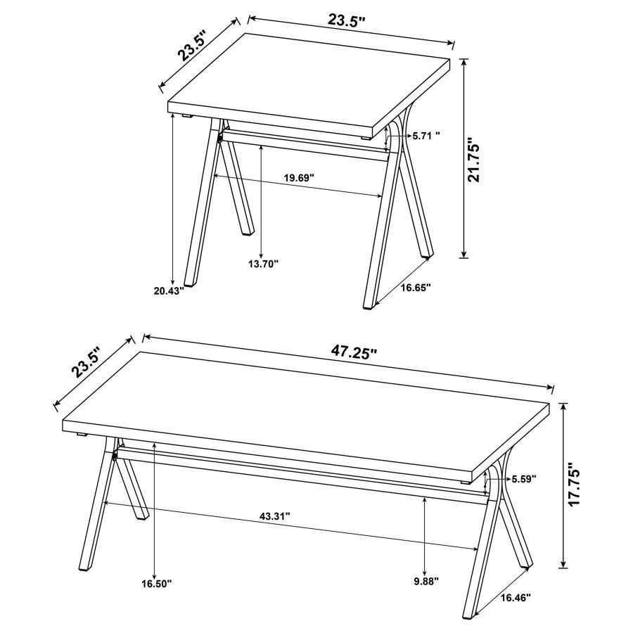 Colmar - 3 Piece Engineered Wood Coffee Table Set - Golden Oak Table Set modern furniture Contempo Furniture