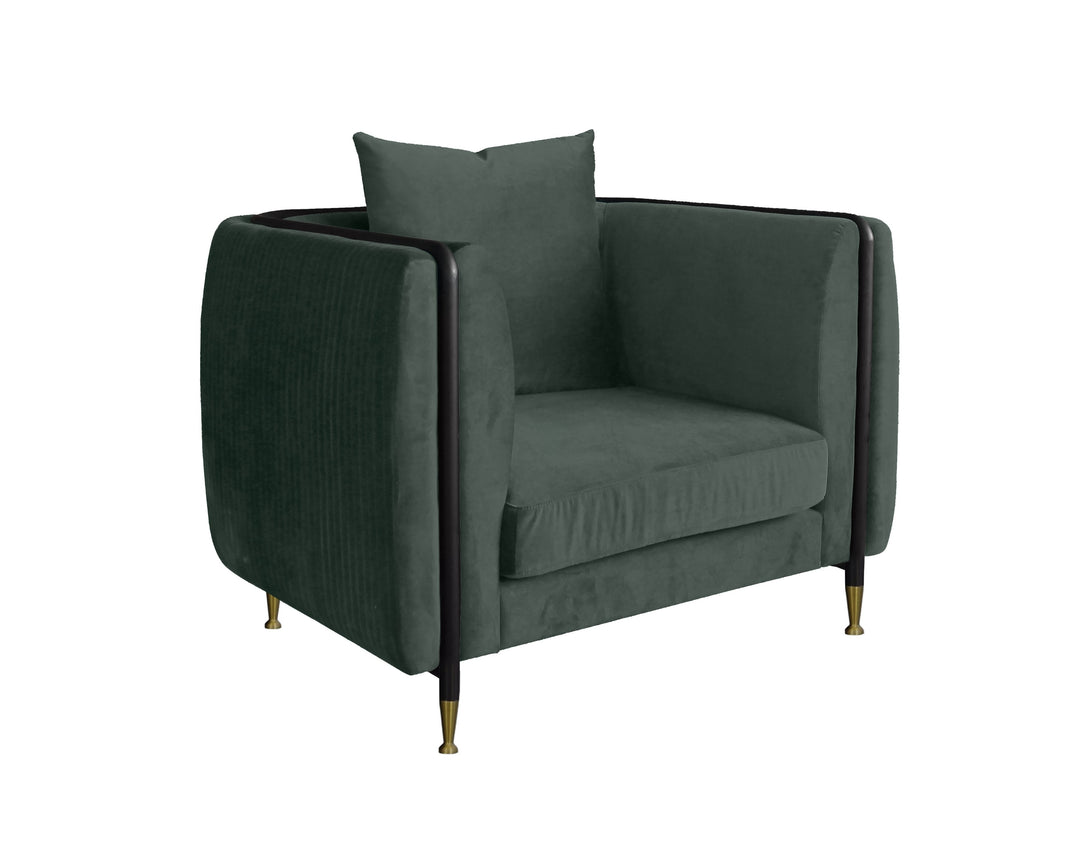 Oswego  Modern Dark Green Jade Accent Chair