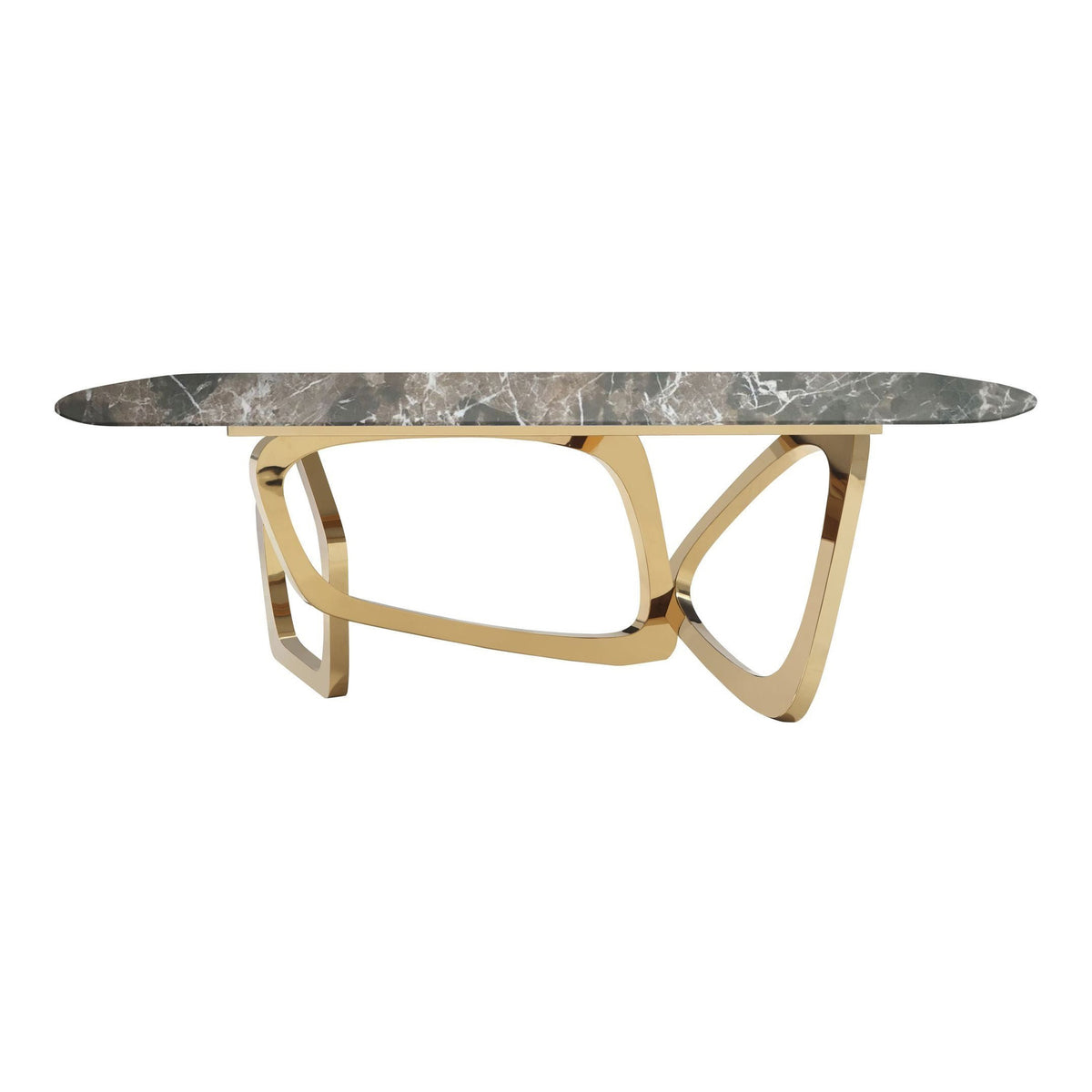 Colton - Modern Brown & Gold Dining Table