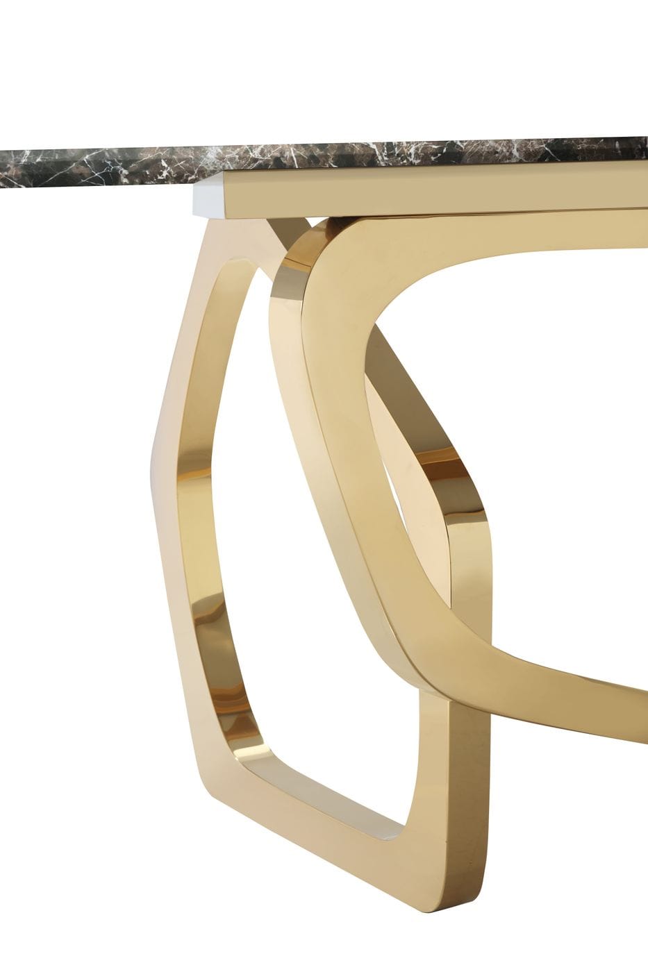 Colton - Modern Brown & Gold Dining Table