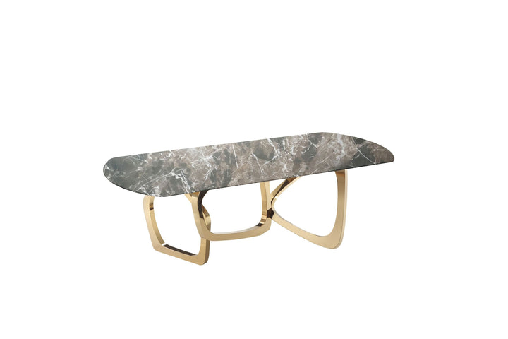 Colton - Modern Brown &amp; Gold Dining Table