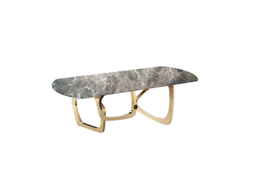 Colton - Modern Brown & Gold Dining Table