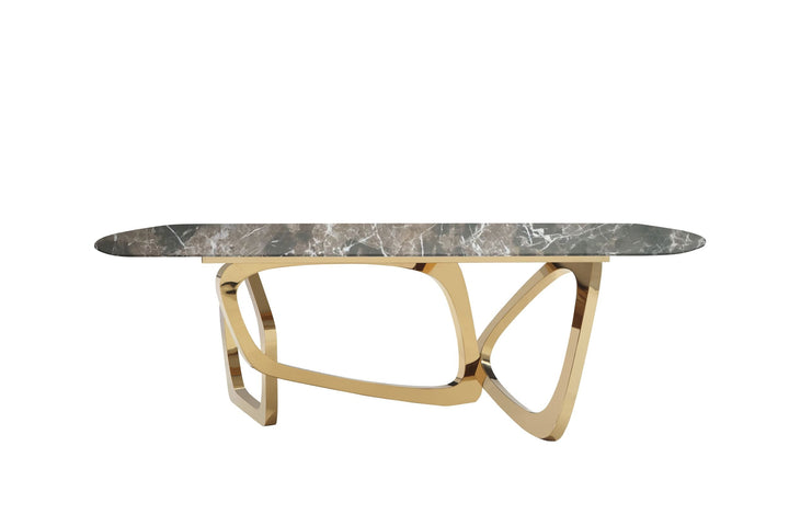 Colton - Modern Brown &amp; Gold Dining Table