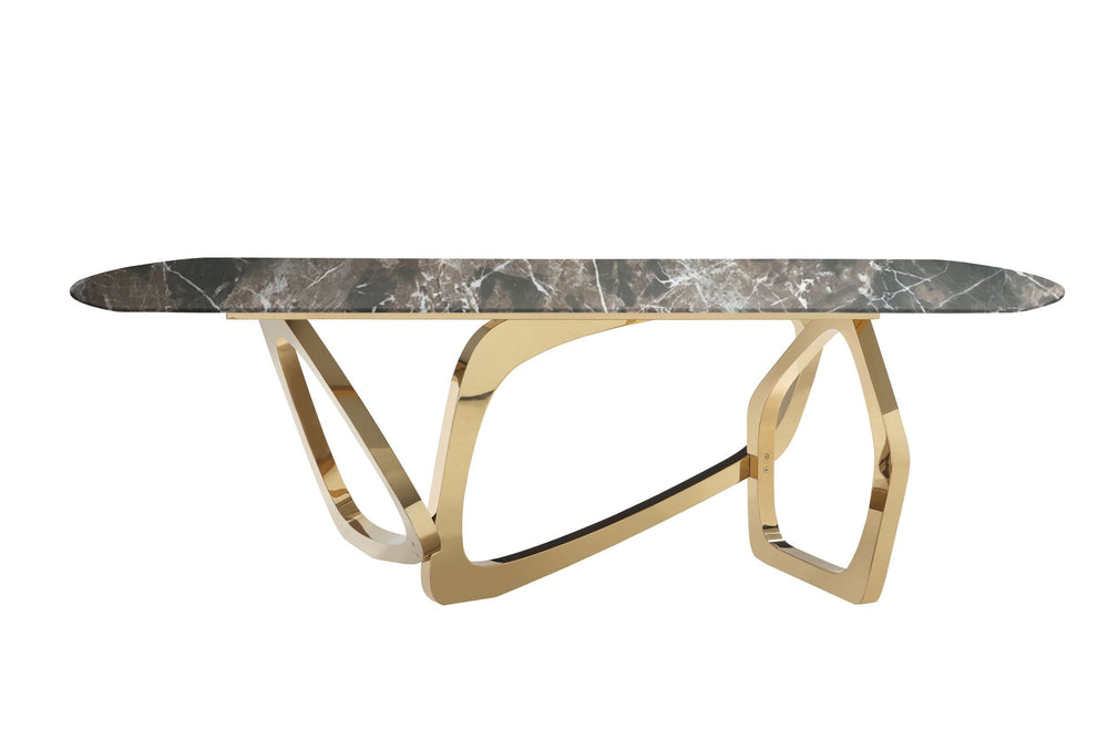Colton - Modern Brown & Gold Dining Table