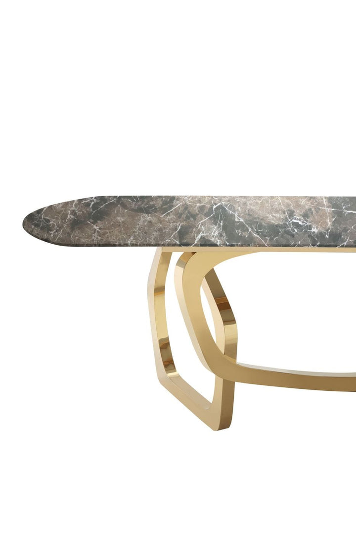 Colton - Modern Brown &amp; Gold Dining Table