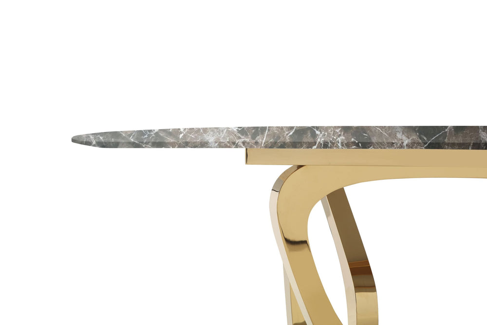 Colton - Modern Brown & Gold Dining Table