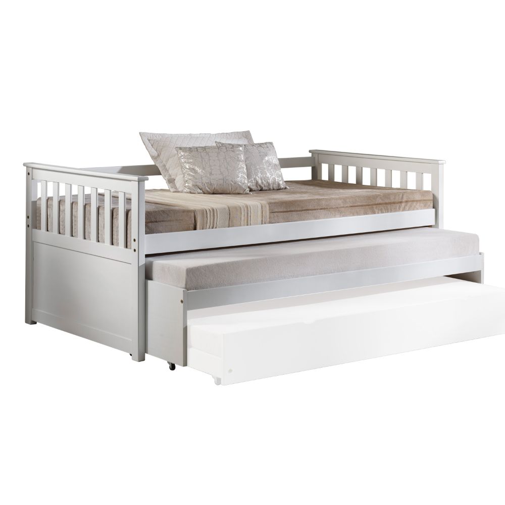 Cominia Twin Daybed with Roll-Out Bed - White