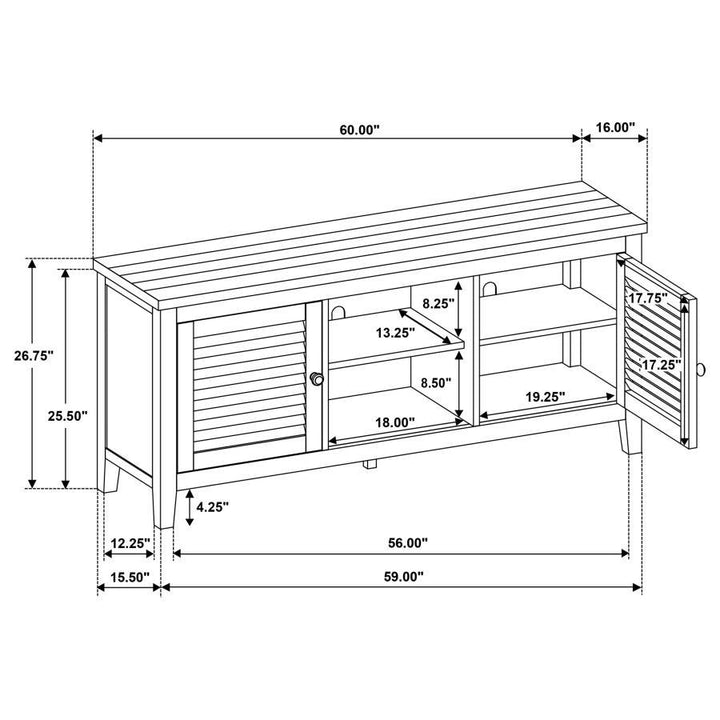 Concord - 2 - Door TV Stand Console - Distressed Java TV Stand modern furniture Contempo Furniture