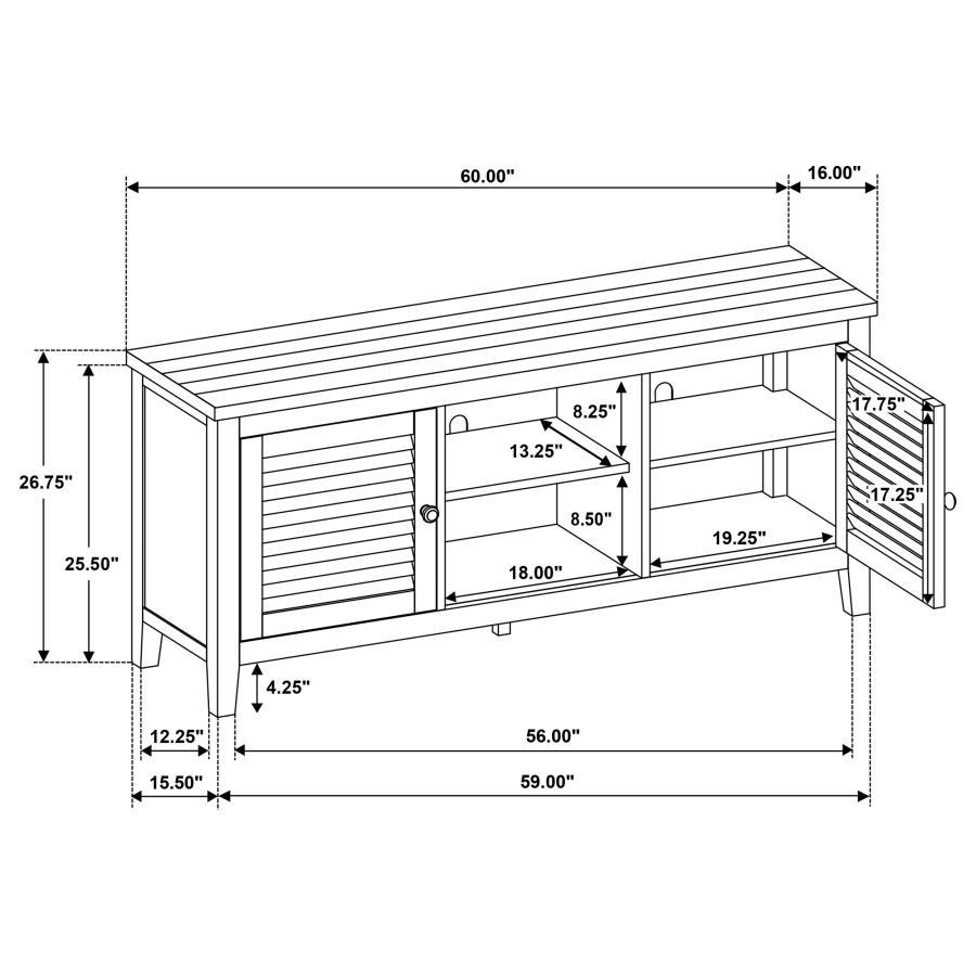 Concord - 2 - Door TV Stand Console - Distressed Java TV Stand modern furniture Contempo Furniture