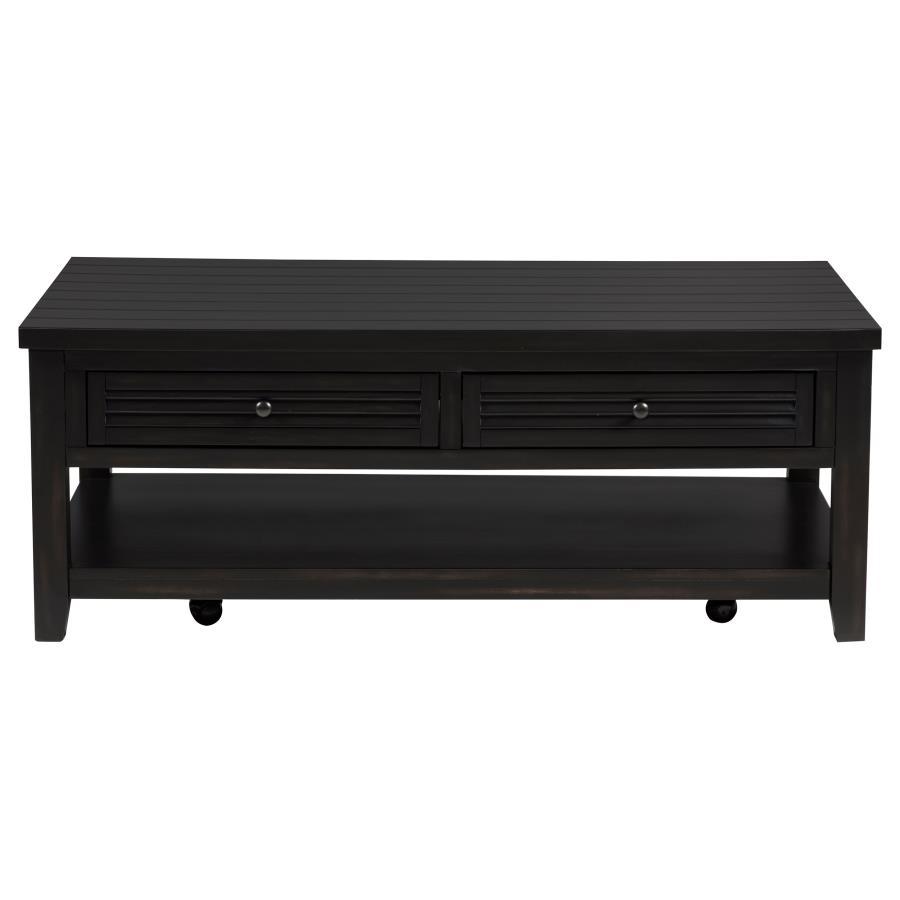 Concord - 2 - Drawer Rectangular Coffee Table - Distressed Java Coffee Table modern furniture Contempo Furniture