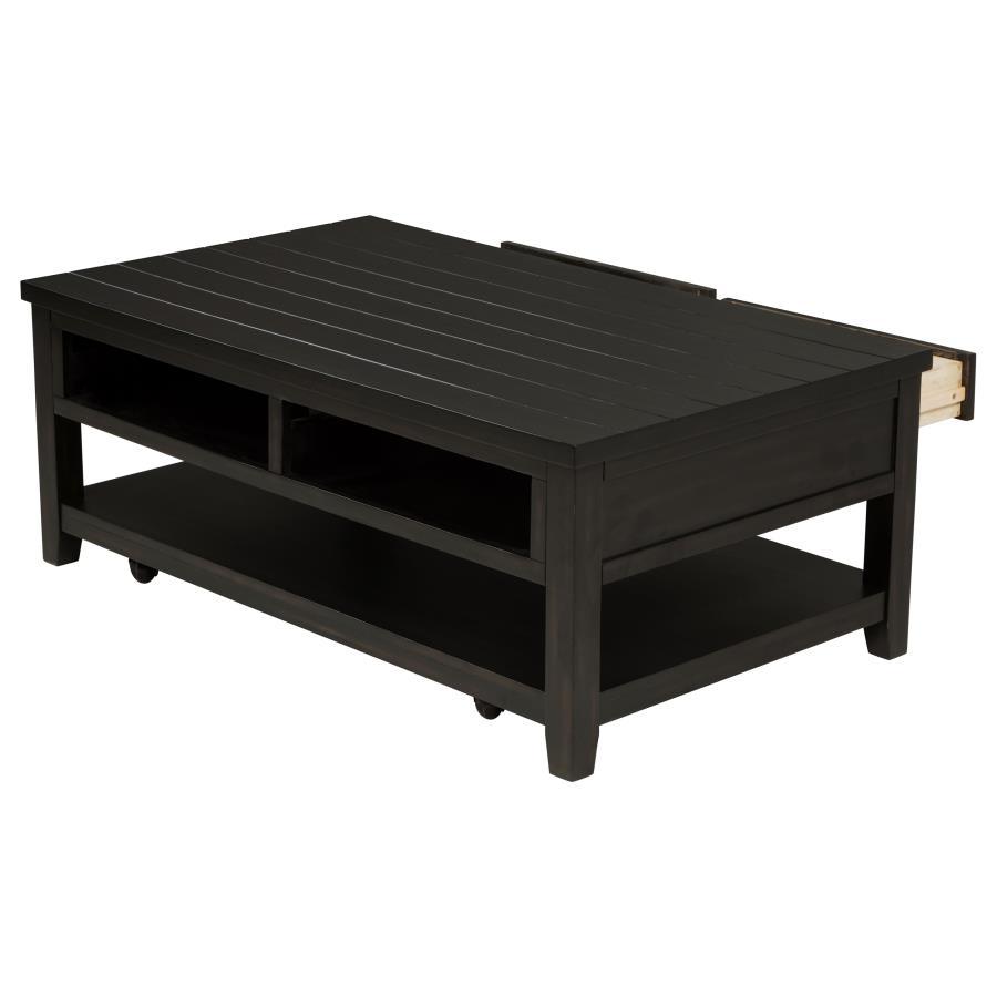 Concord - 2 - Drawer Rectangular Coffee Table - Distressed Java Coffee Table modern furniture Contempo Furniture