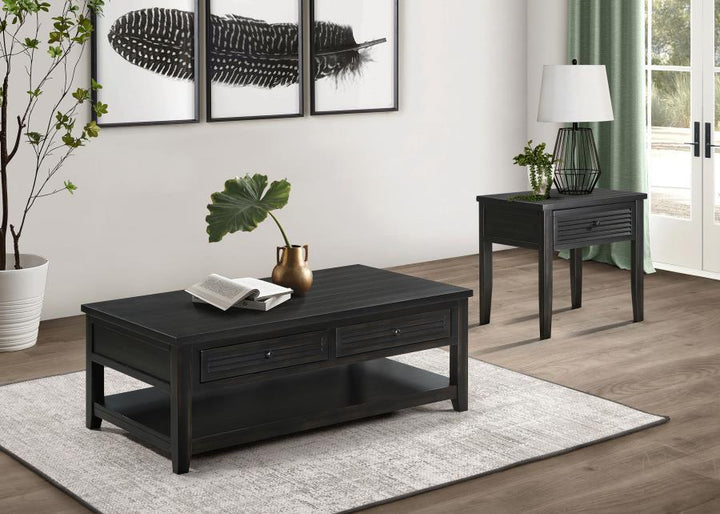 Concord - 2 Piece Coffee And End Table Set Distressed - Java Table Set modern furniture Contempo Furniture