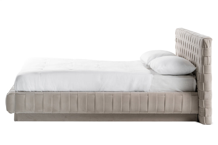 Concord - Modern Light Grey Velvet Bed