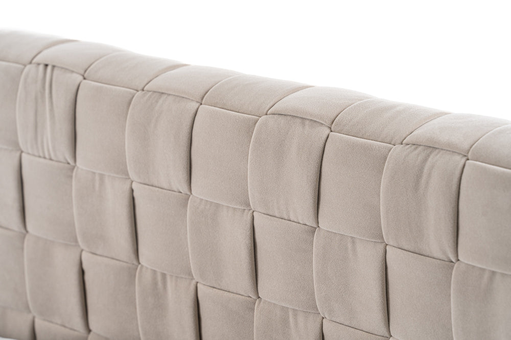 Concord - Modern Light Grey Velvet Bed - View 5
