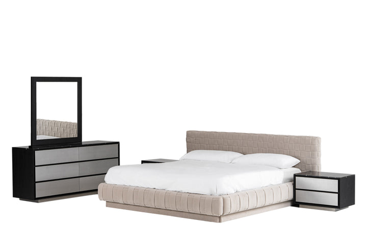 Concord - Modern Light Grey Velvet Bed
