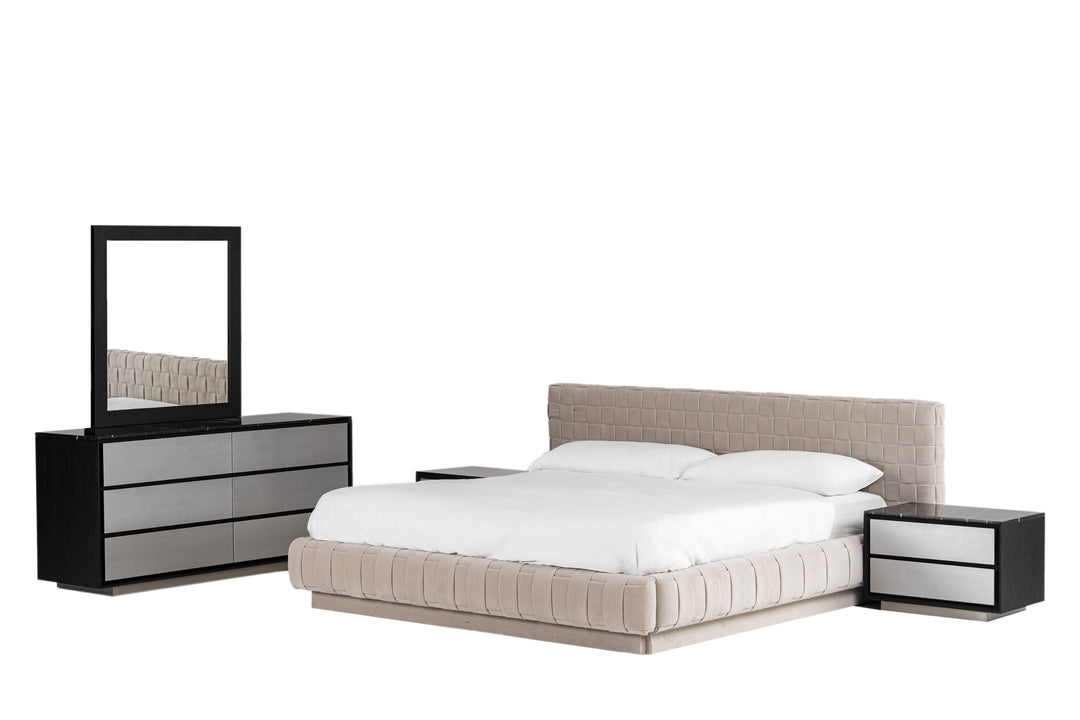 Concord - Modern Light Grey Velvet Bed
