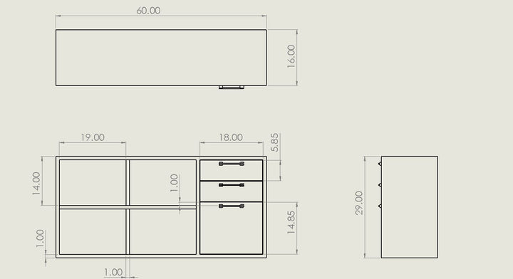 Boston Modern Glass &amp; Faux Concrete Reversible Desk