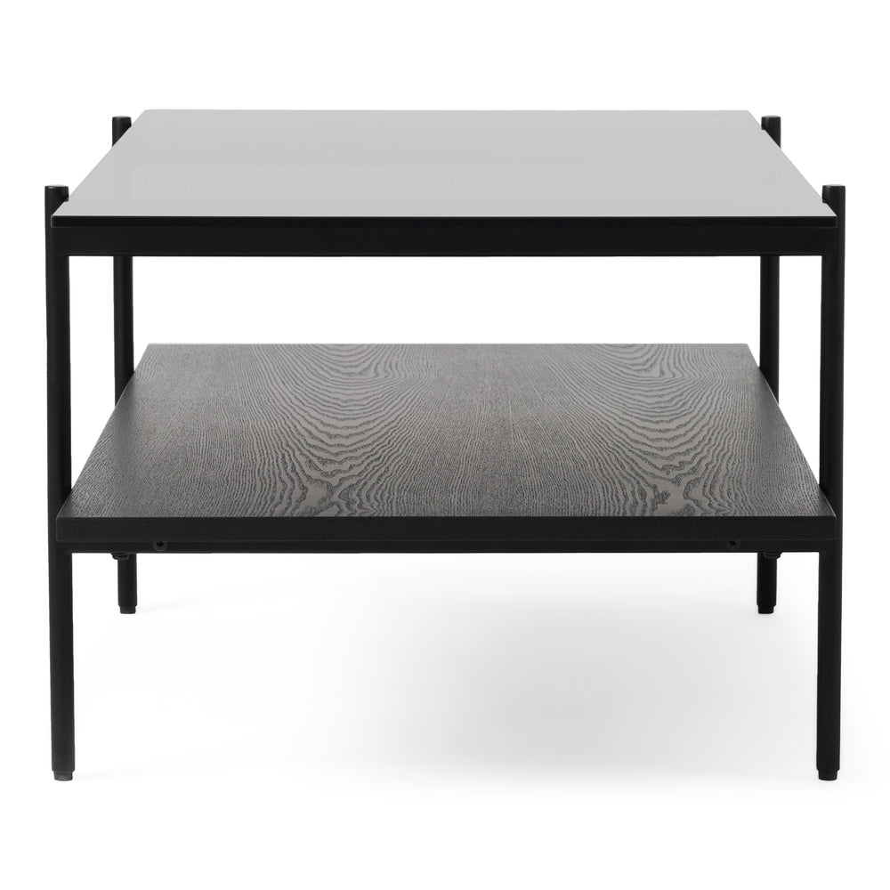 Conley - Mid-Century Modern Grey Glass + Black Ash Coffee Table - View 7