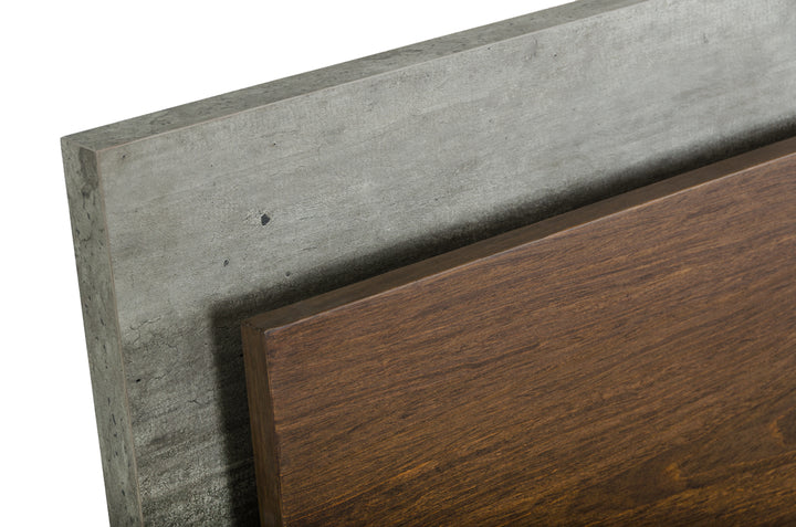Conner Modern Dark Walnut &amp; Faux Concrete Bed