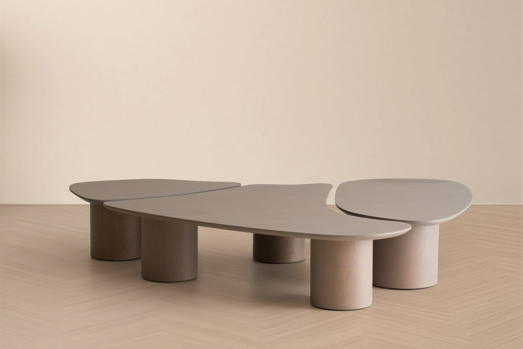 Connie - Modern White Oak Nesting Coffee Table Set