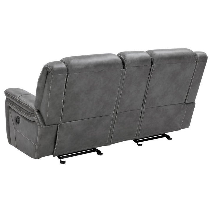 Conrad - Upholstered Padded Arm Glider Loveseat - Gray Reclining Loveseat modern furniture Contempo Furniture