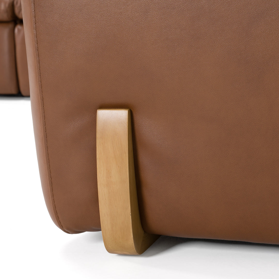 Conrad  Modern Brown Leather Sectional Sofa with 3 Recliners