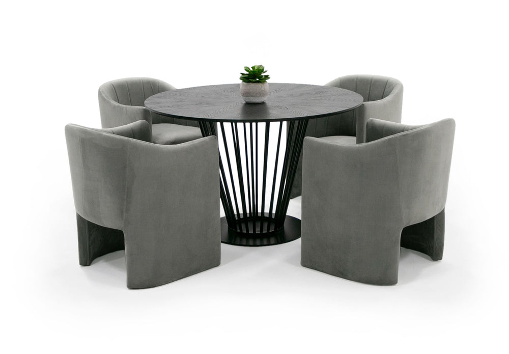 Conroy - Modern Black Round Dining Table - View 2