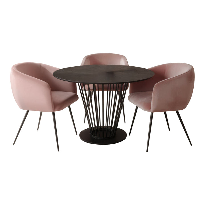 Conroy + Luzerne - Modern Black + Pink Dining Table Set
