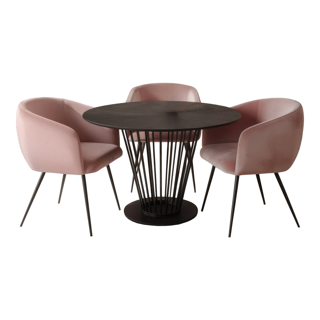 Conroy + Luzerne - Modern Black + Pink Dining Table Set