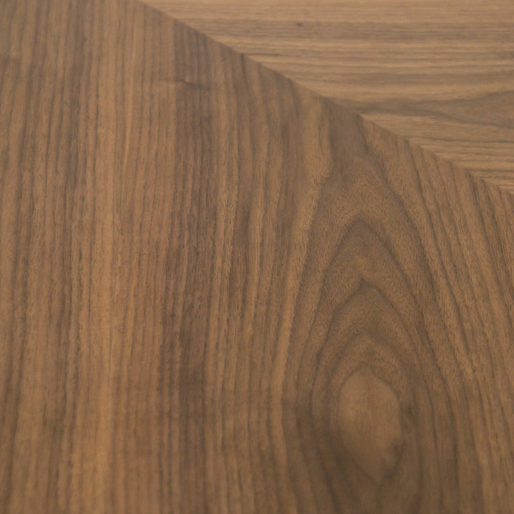 Cora- Modern Walnut and Black Tempered Glass Dining Table