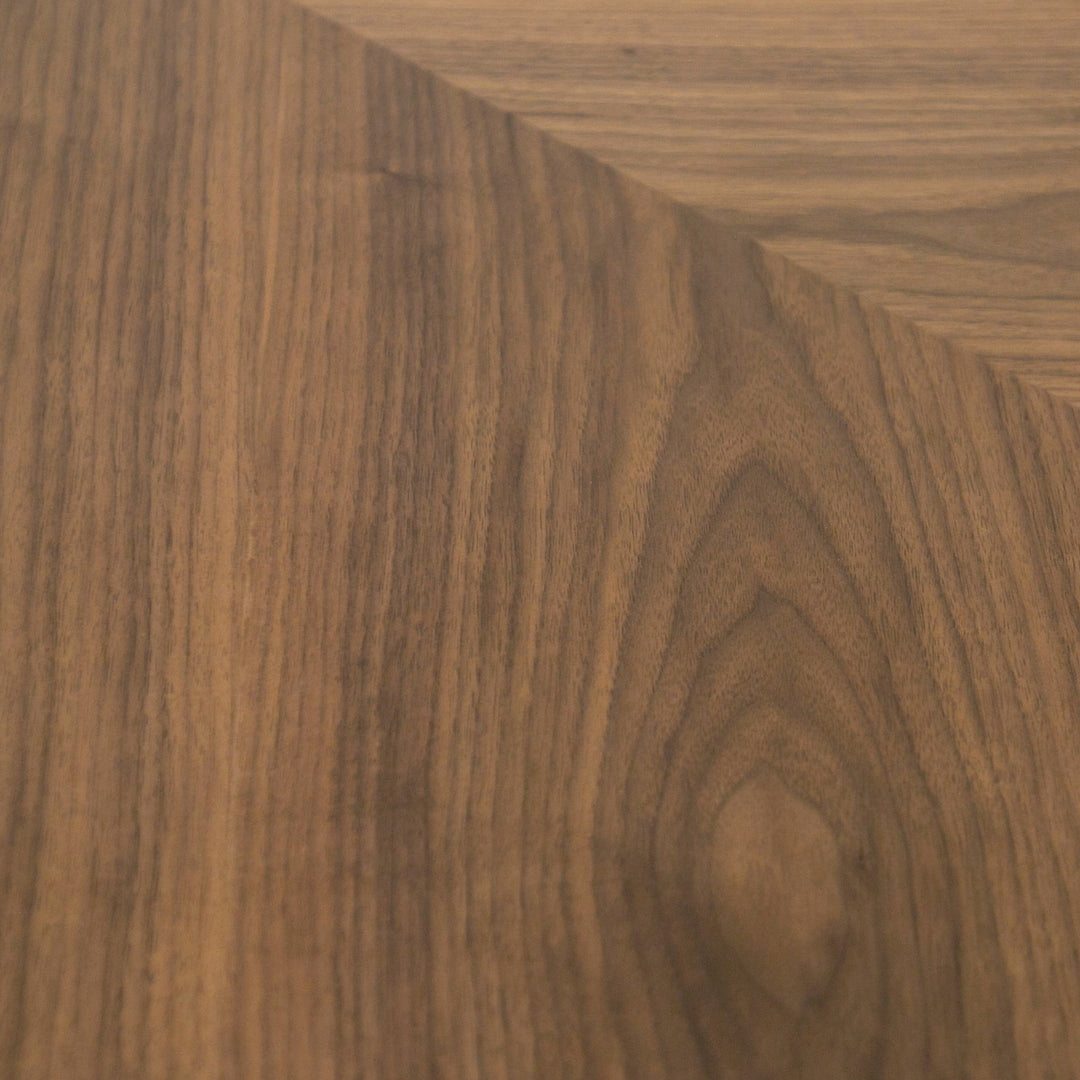 Cora- Modern Walnut and Black Tempered Glass Dining Table