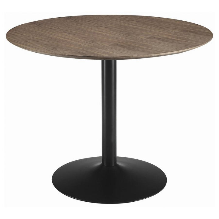 Cora - Round Wood Top Dining Table - Brown Walnut Dining Table modern furniture Contempo Furniture