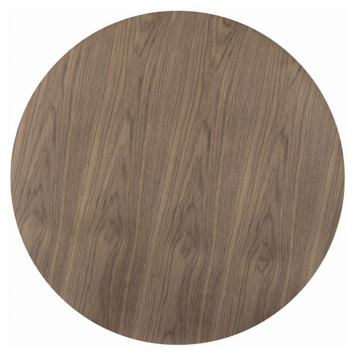 Cora - Round Wood Top Dining Table - Brown Walnut Dining Table modern furniture Contempo Furniture