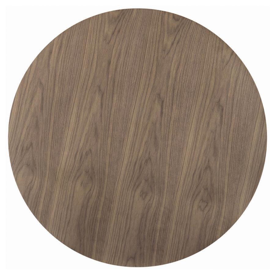 Cora - Round Wood Top Dining Table - Brown Walnut Dining Table modern furniture Contempo Furniture