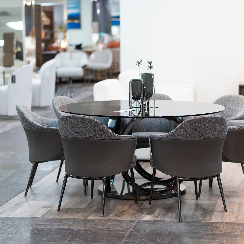 Cora - Modern Grey Fabric & Leatherette Dining Chair