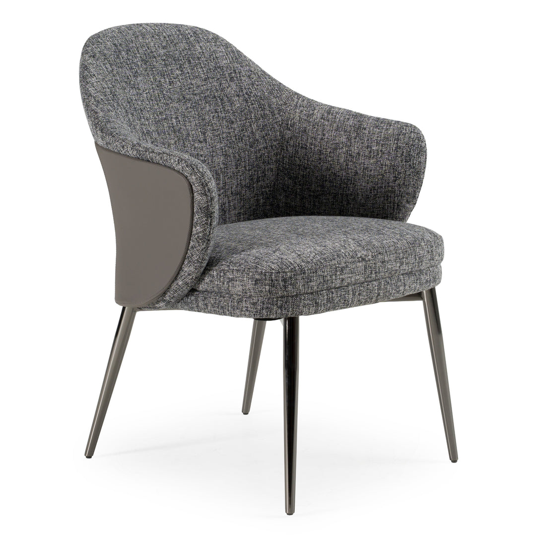 Cora  Modern Grey Fabric & Leatherette Dining Chair