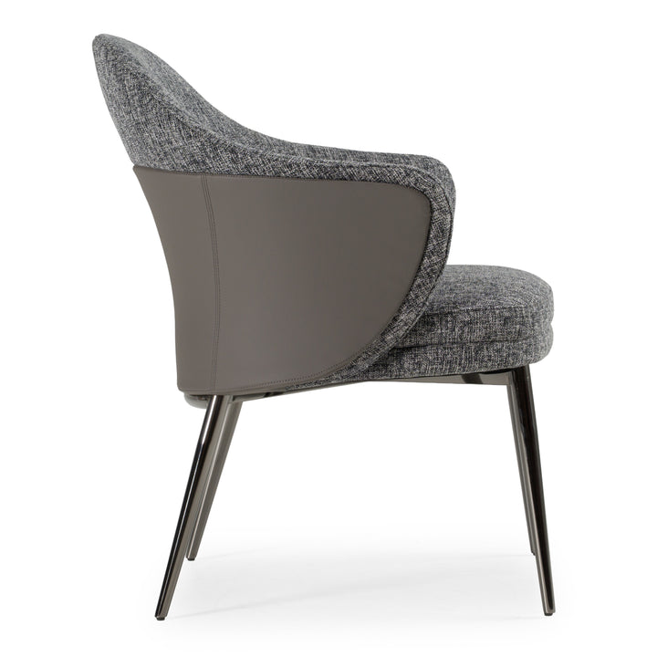 Cora  Modern Grey Fabric & Leatherette Dining Chair