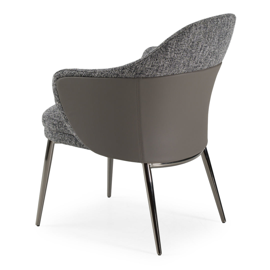 Cora  Modern Grey Fabric & Leatherette Dining Chair