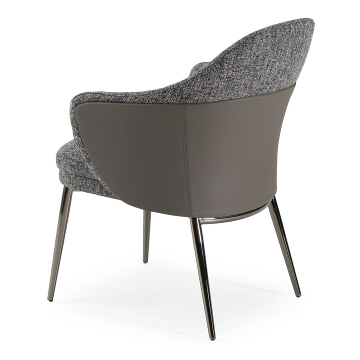Cora  Modern Grey Fabric & Leatherette Dining Chair