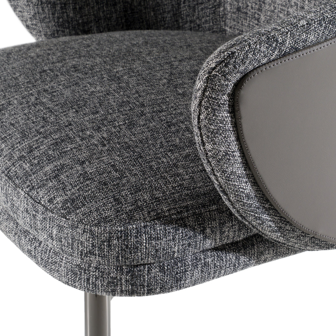 Cora  Modern Grey Fabric & Leatherette Dining Chair