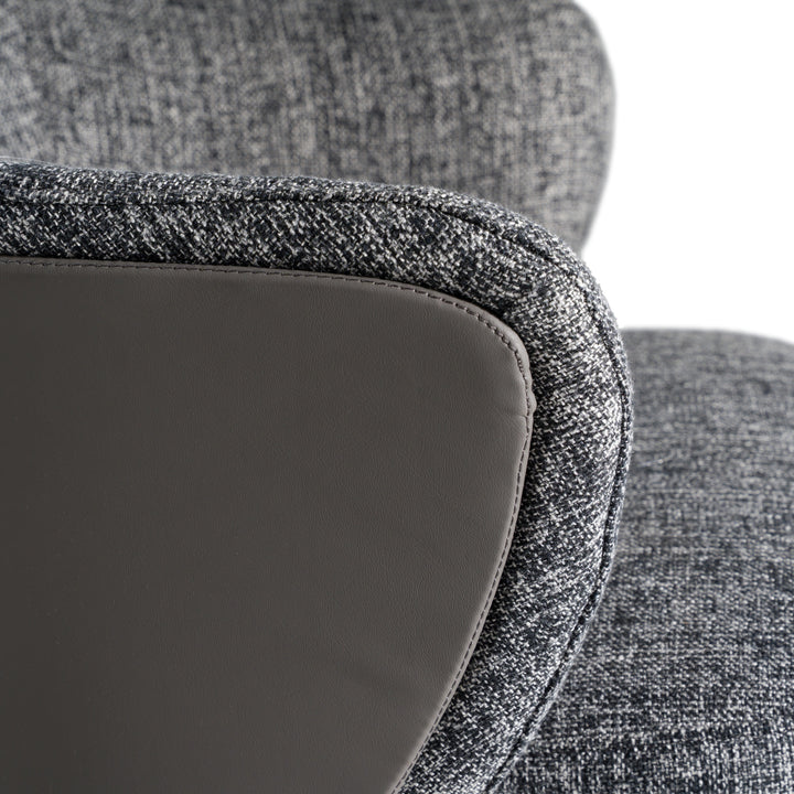 Cora  Modern Grey Fabric & Leatherette Dining Chair