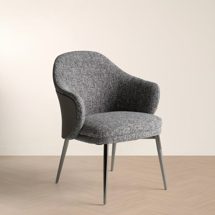 Cora  Modern Grey Fabric & Leatherette Dining Chair