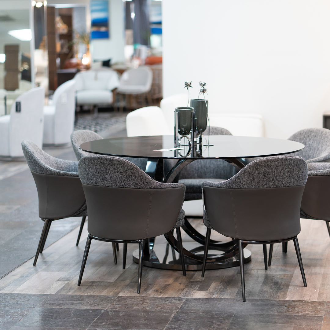 Cora  Modern Grey Fabric & Leatherette Dining Chair