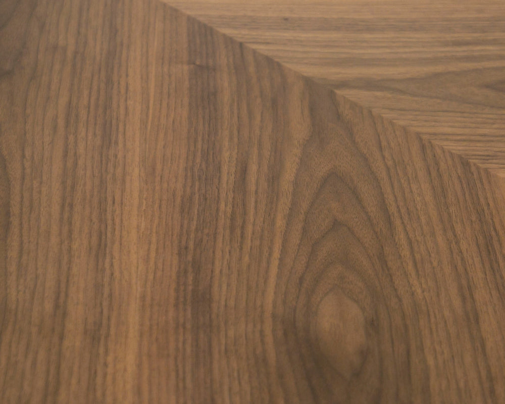 Cora- Modern Walnut and Black Tempered Glass Dining Table - View 9