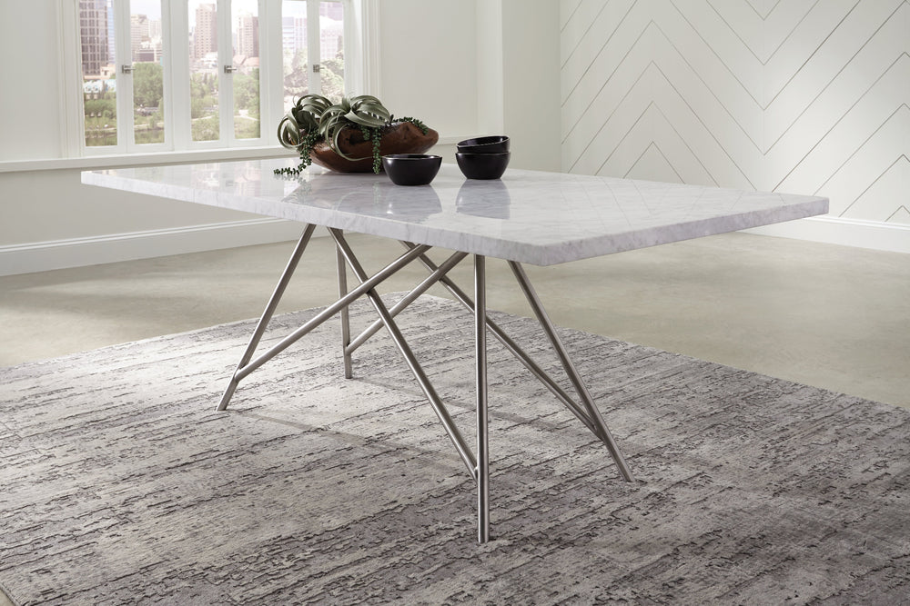 Coral Marble Rectangular Dining Tablee