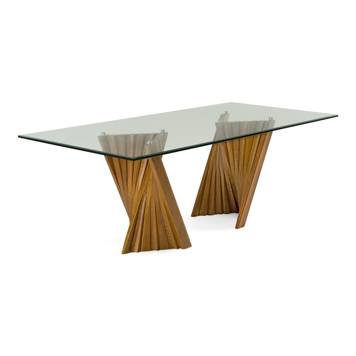 Corbin Mid-Century Walnut & Glass Dining Table - View 3